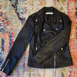 Black faux leather jacket